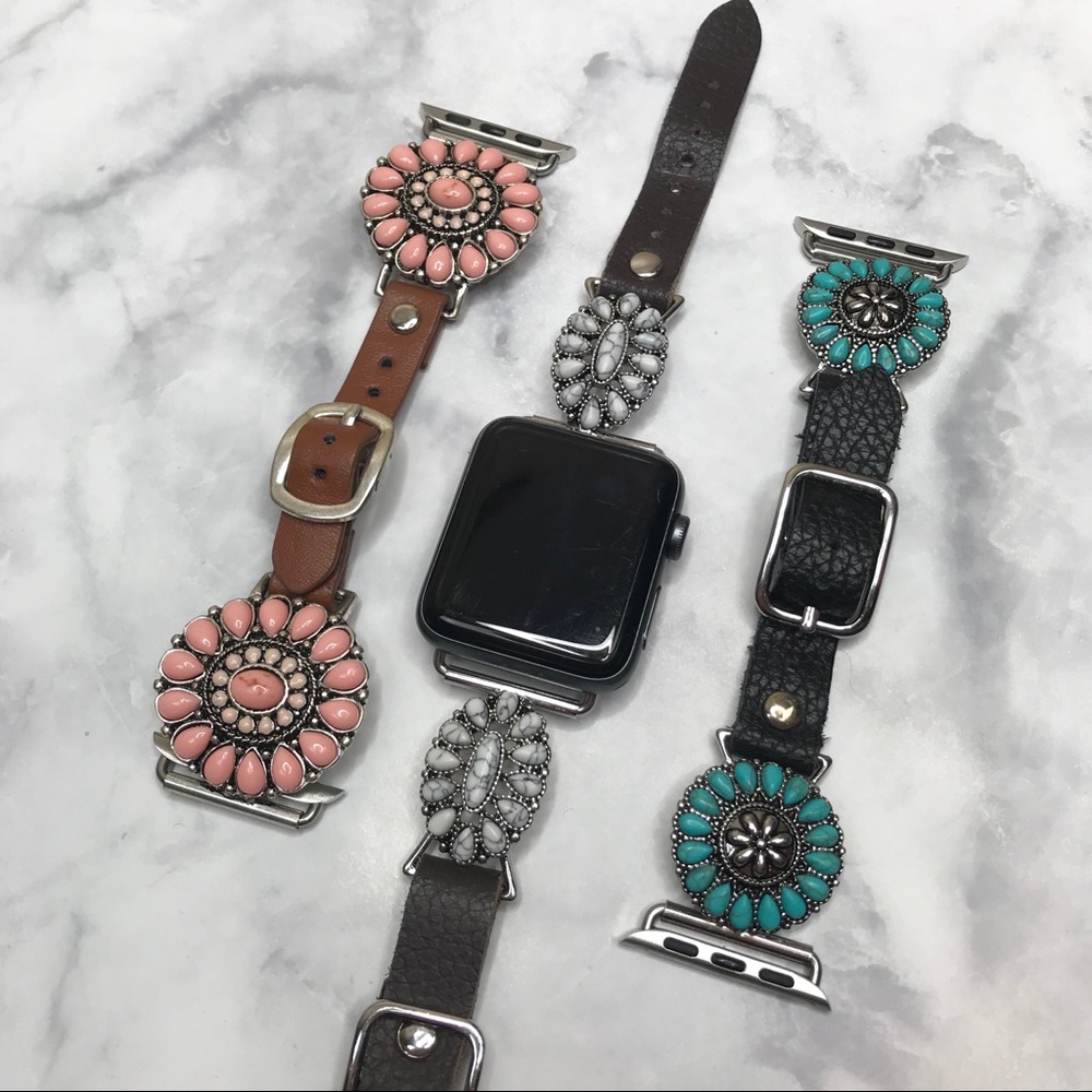 Boho Turquoise Squash Blossom Apple Watch Band